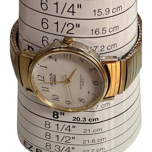 Timex Acqua Indiglo Quartz Gold Tone Stretch Band Watch Working - Picture 5 of 6